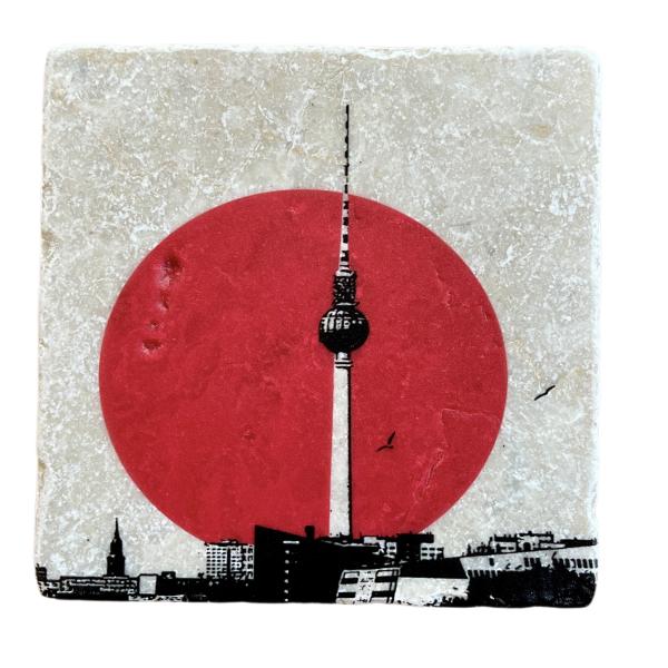 Marmor Fliese Glas Untersetzer Berlin